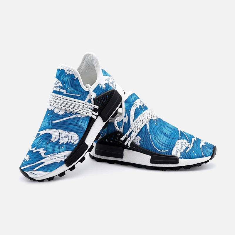 Bleu Ocean waves Unisex Lightweight Custom shoes - TheRepublicStudio
