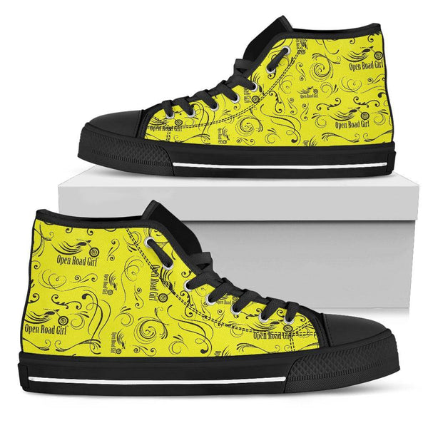 YELLOW Solid Scatter Canvas Women's High Top - TheRepublicStudio