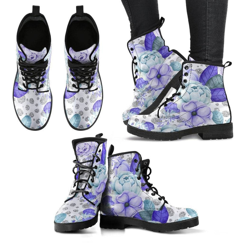 Winter Flowers Women's Leather Boots - TheRepublicStudio