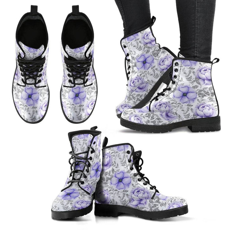 Winter Flowers Women's Leather Boots - TheRepublicStudio