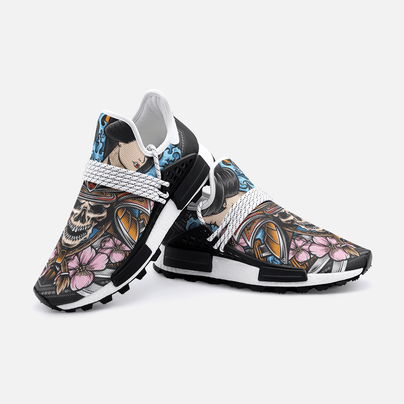 Skeleton Samurai Unisex Lightweight Custom shoes - TheRepublicStudio