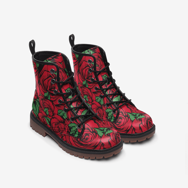 Red Roses Casual Leather Lightweight boots MT - TheRepublicStudio