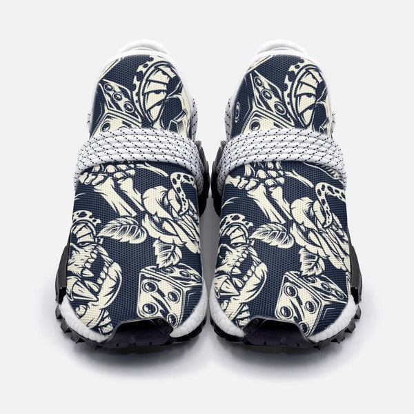 Vintage tattoo skull and serpent o Unisex Lightweight Custom shoes - TheRepublicStudio