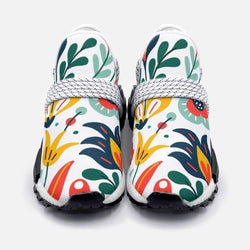Colorful exotic leaves and flowers pattern Unisex Lightweight Custom shoes - TheRepublicStudio