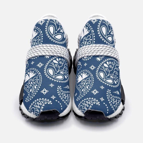 Blue paisley bandana pattern Unisex Lightweight Custom shoes - TheRepublicStudio