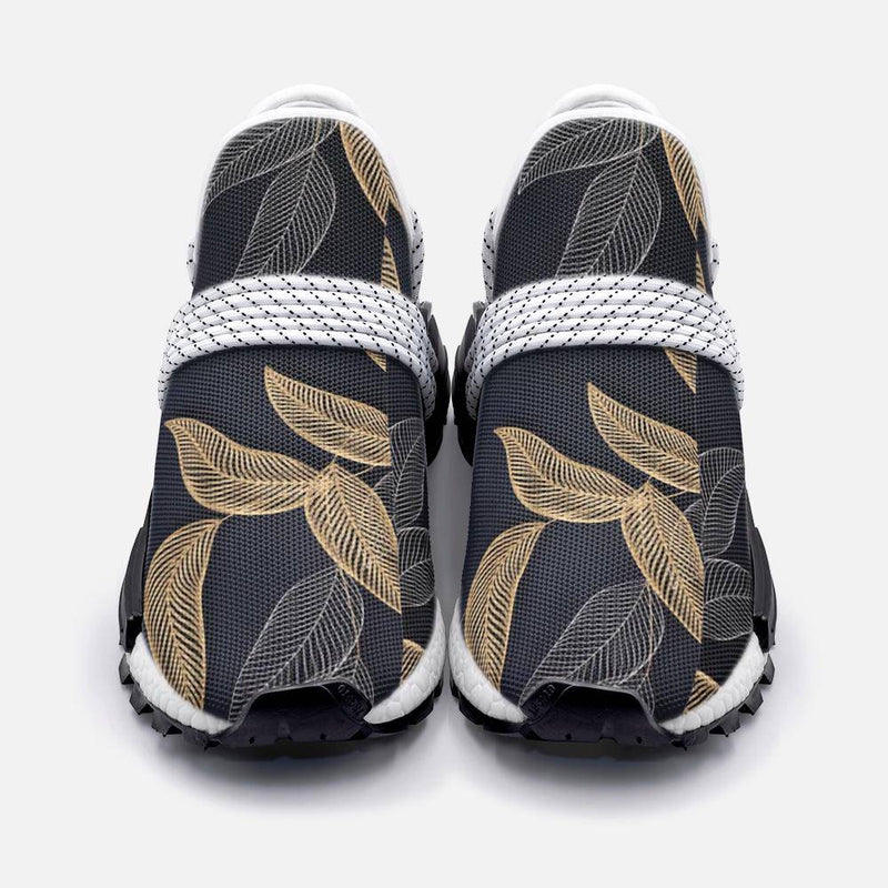 Golden linear leaves Unisex Lightweight Custom shoes - TheRepublicStudio