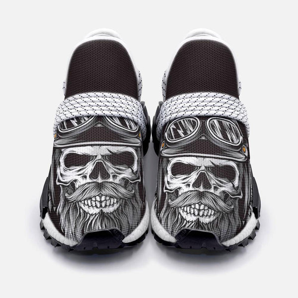 Skull biker with wing Unisex Lightweight Custom shoes - TheRepublicStudio