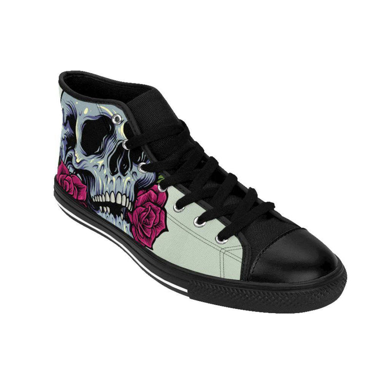 Sugar skull anatomy with roses Men's High-top Sneakers - TheRepublicStudio