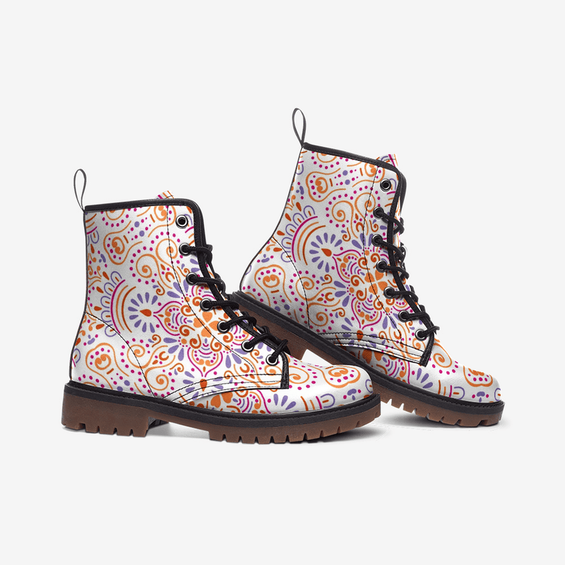 Yellow Mandala Casual Leather Lightweight boots MT - TheRepublicStudio