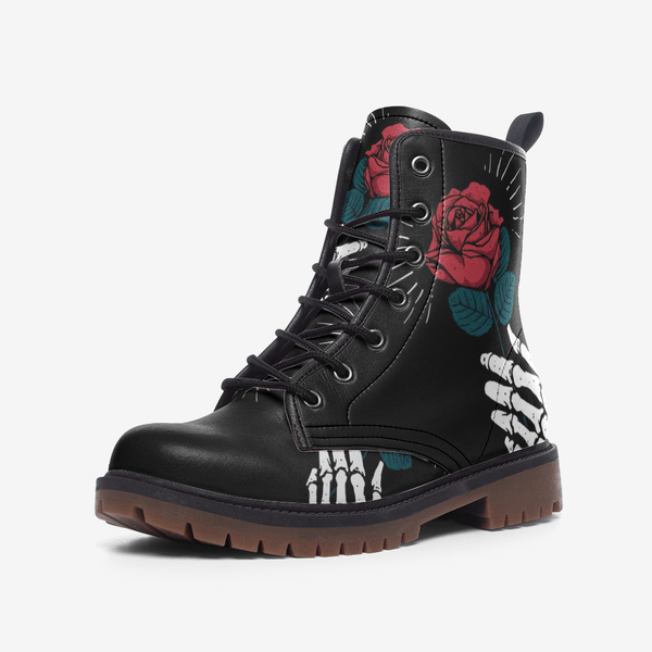 Rose Skull Casual Leather Lightweight boots MT - 3.5 Men / 5 Women - TheRepublicStudio