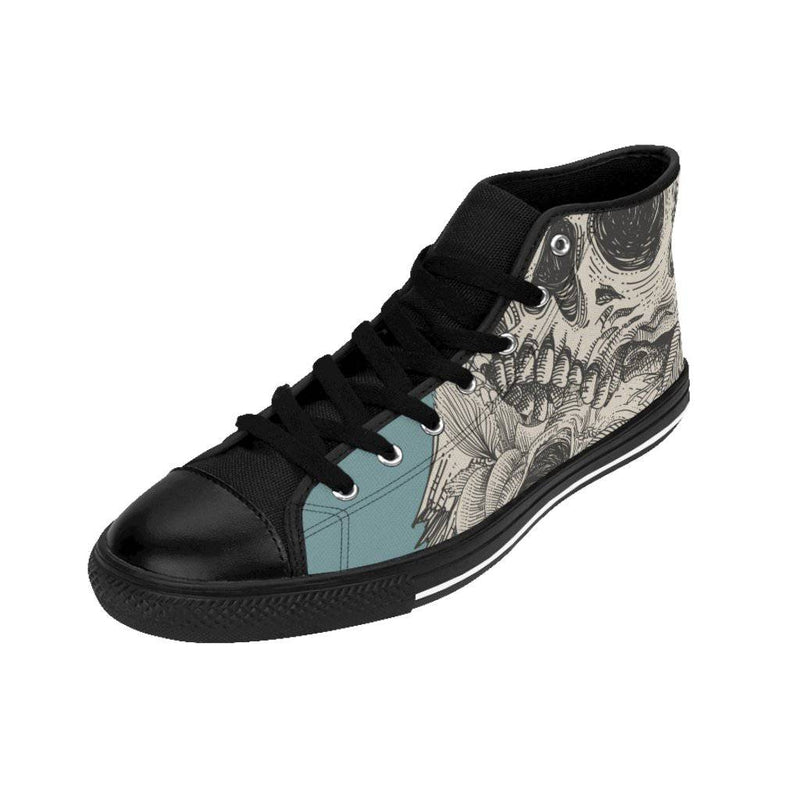 Skulls with flora ornament and engraving concept Women's High-top Sneakers - TheRepublicStudio