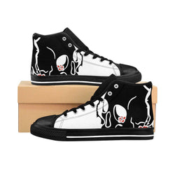 White and Black Women's High-top Sneakers - Black / US 9 - TheRepublicStudio
