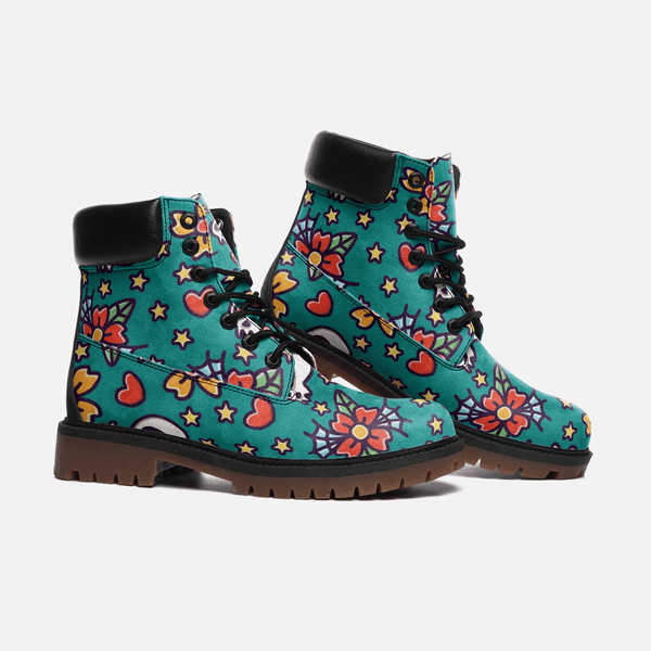 Skull and heart Casual Leather Lightweight boots TB - TheRepublicStudio