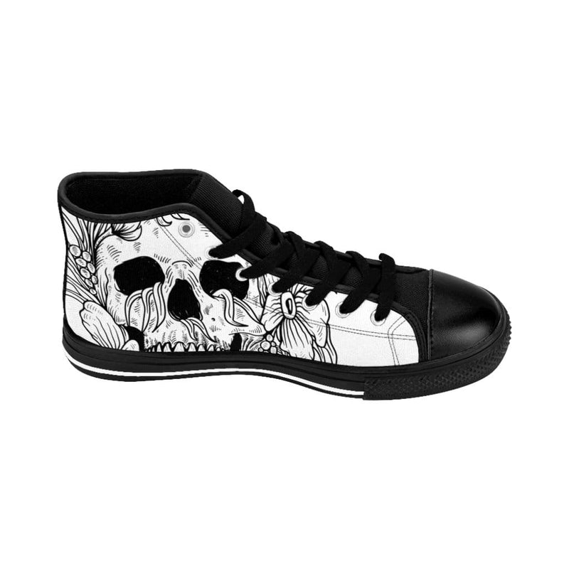 Tattoo skull and flower line art Men's High-top Sneakers - TheRepublicStudio