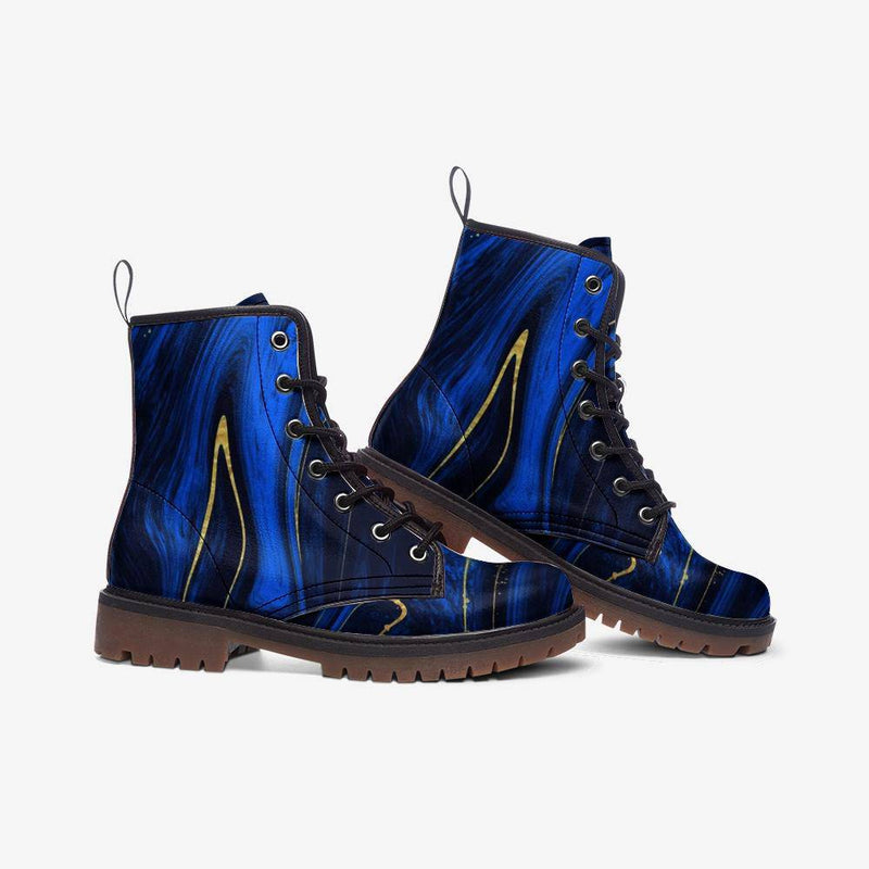 Bleu liquid marble Casual Leather Lightweight boots MT - TheRepublicStudio
