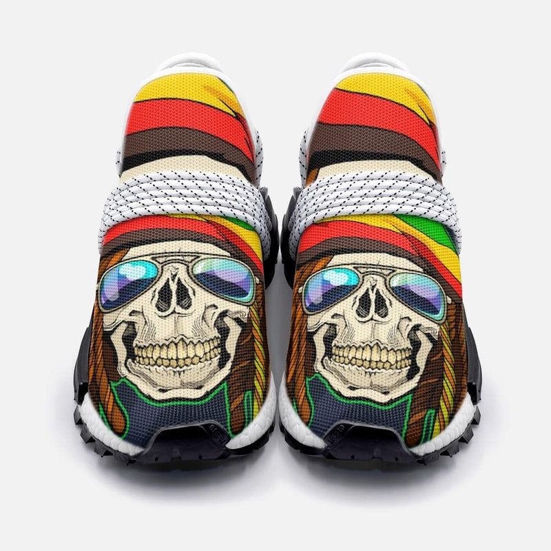 Skull rasta with sunglasses Unisex Lightweight Custom shoes - TheRepublicStudio