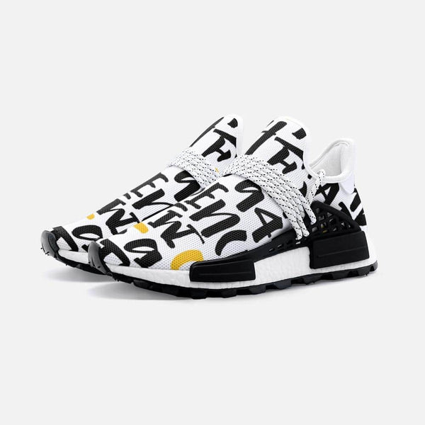 Letters pattern Unisex Lightweight Custom shoes - 3 Men / 4.5 Women / White - TheRepublicStudio