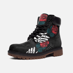 Rose Skull Casual Leather Lightweight boots TB - 3.5 Men / 5 Women - TheRepublicStudio
