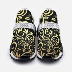 Vector golden floral seamless pattern Unisex Lightweight Custom shoes - TheRepublicStudio