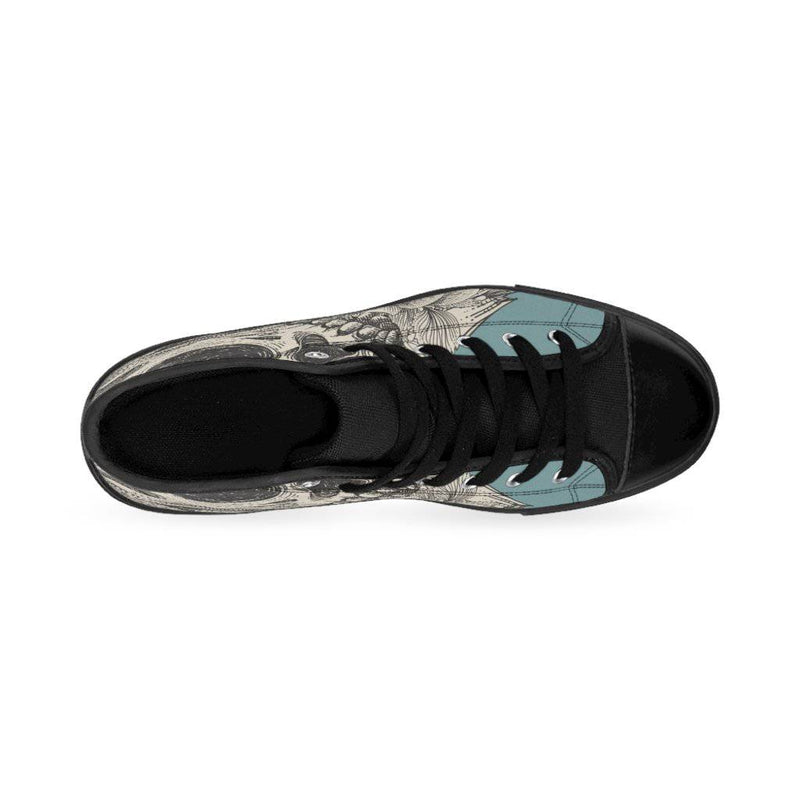 Skulls with flora ornament and engraving concept Women's High-top Sneakers - TheRepublicStudio
