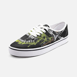 zombie biker Unisex Canvas Shoes Fashion Low Cut Loafer Sneakers - 4 Men / 5.5 Women / White - TheRepublicStudio