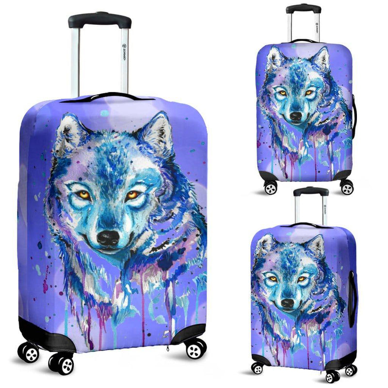 Watercolor Wolf Luggage Protective Cover - TheRepublicStudio