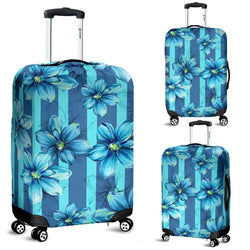 Luggage Cover ~ Blue Floral - TheRepublicStudio