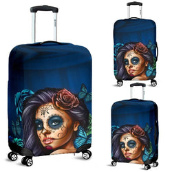 Luggage Covers Calavera Teal - TheRepublicStudio