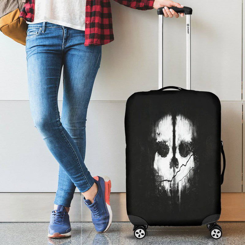 Skull Black & White Luggage Cover - TheRepublicStudio