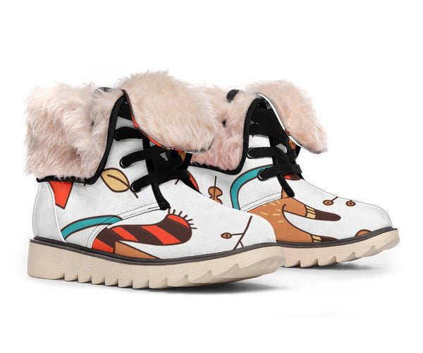 Cute Foxes Design Polar Boots - TheRepublicStudio