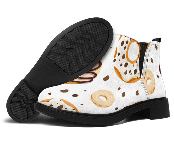 White Chocolate Doughnut Design Boots - TheRepublicStudio