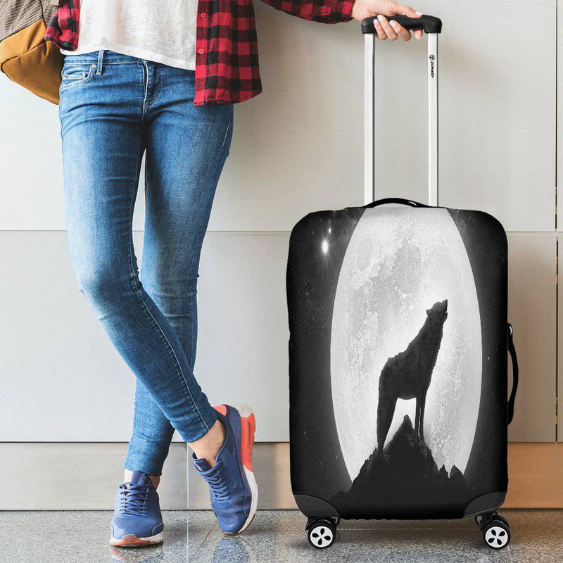 Wolf Howling Luggage Cover - TheRepublicStudio