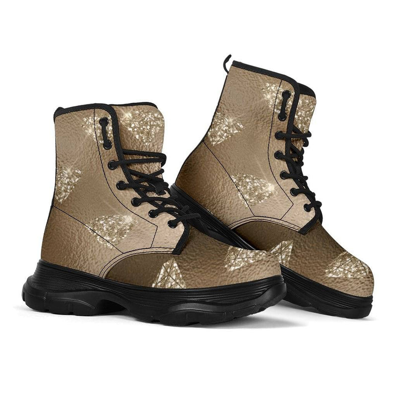 Sparkling Diamond Chunky Boots - TheRepublicStudio