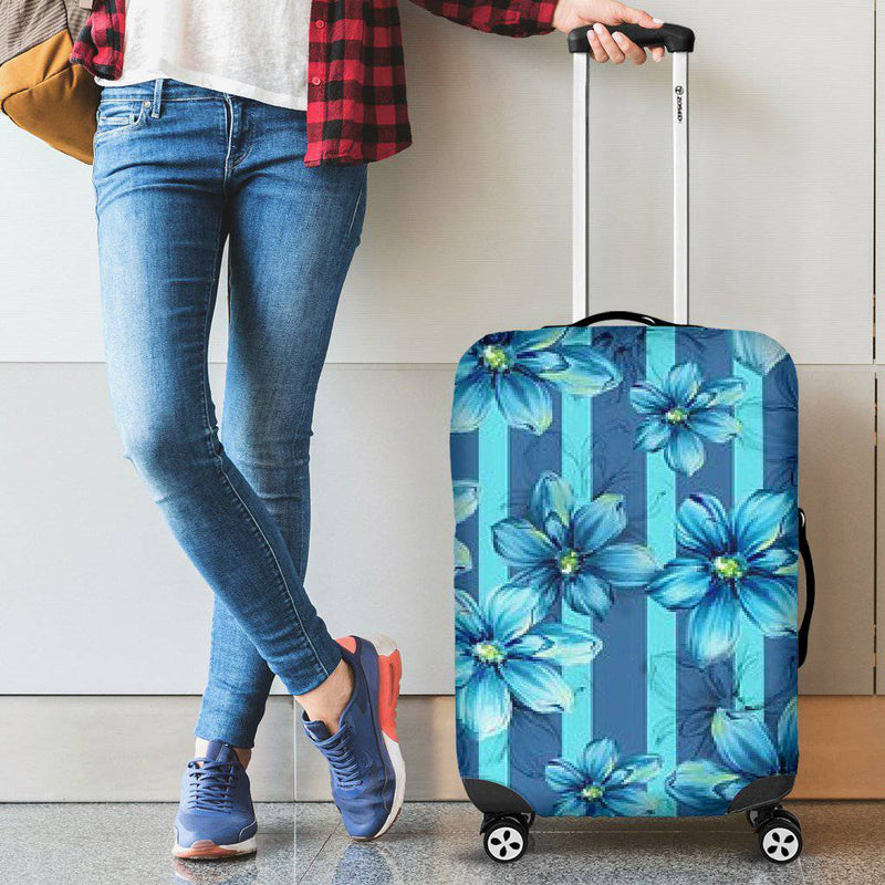 Luggage Cover ~ Blue Floral - TheRepublicStudio