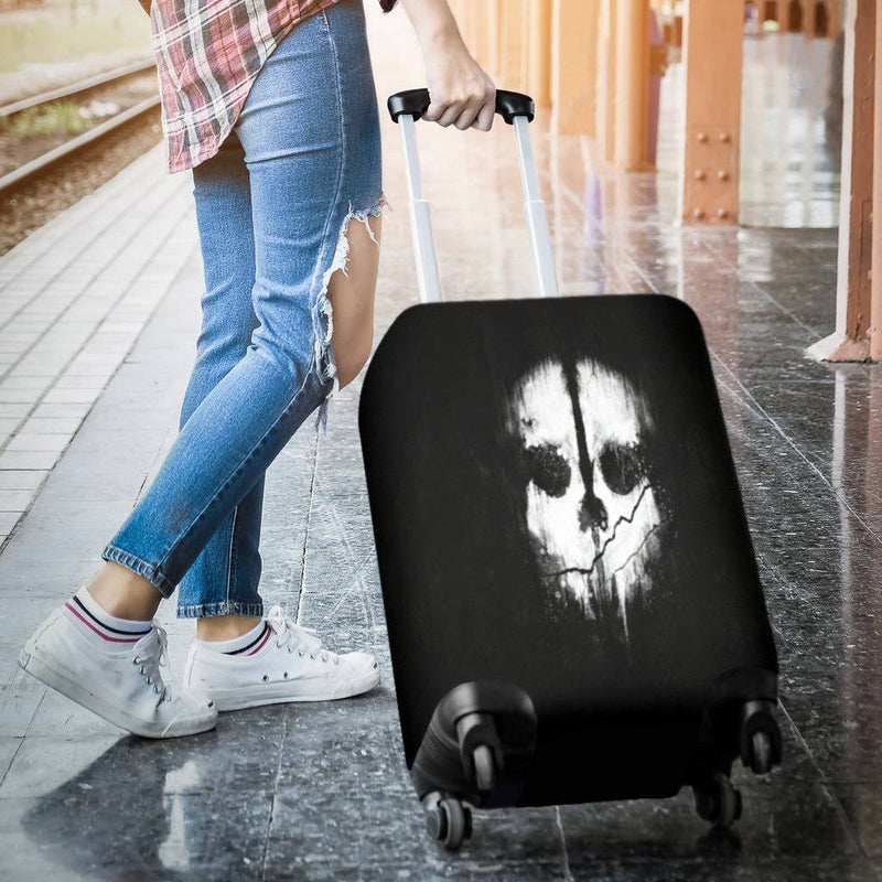 Skull Black & White Luggage Cover - TheRepublicStudio