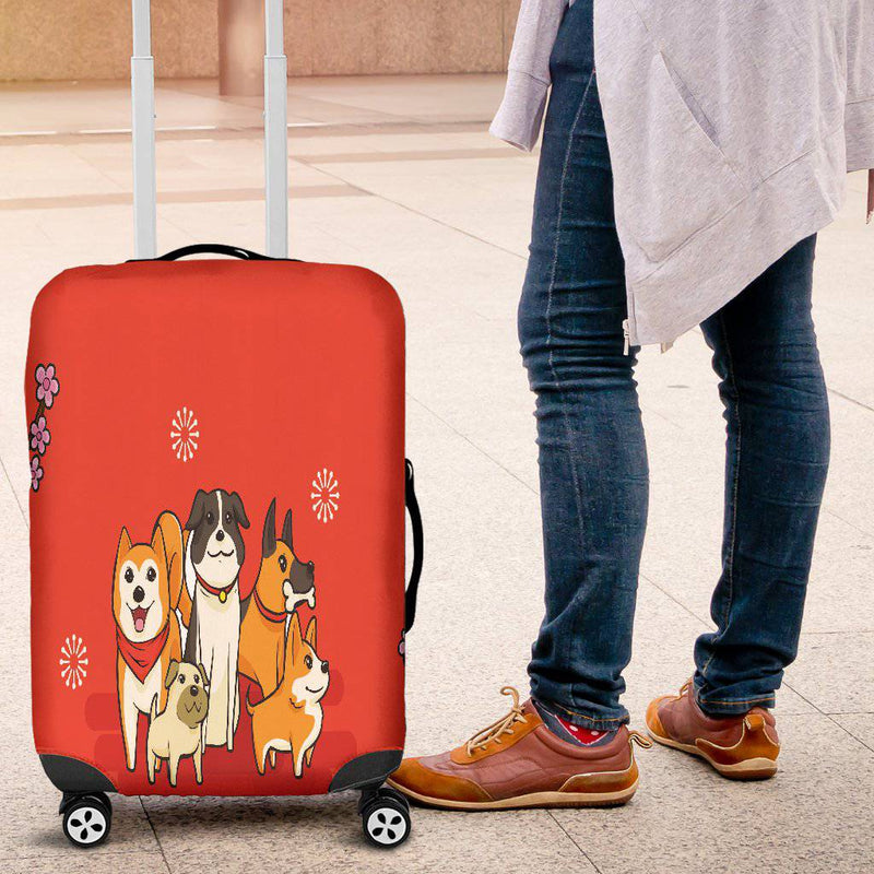 NP I Love Dogs Luggage Cover - TheRepublicStudio