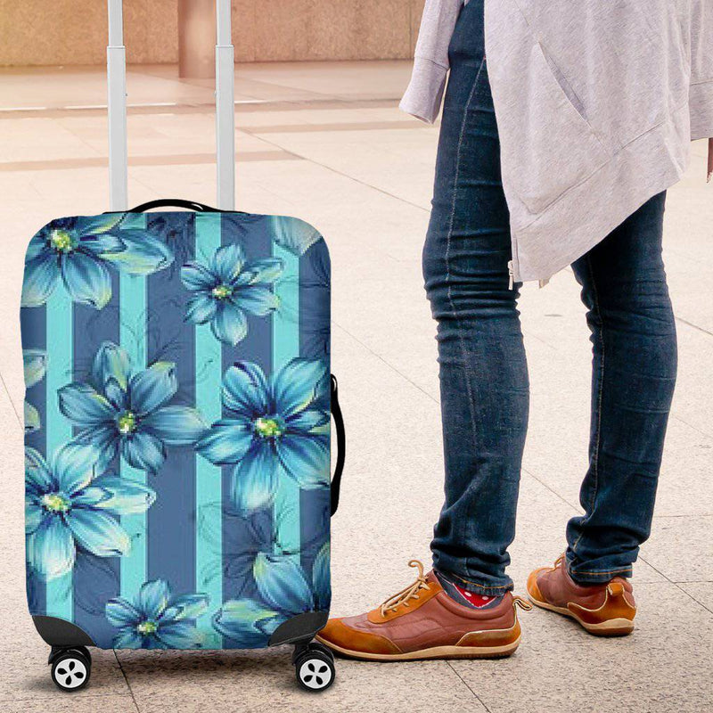 Luggage Cover ~ Blue Floral - TheRepublicStudio