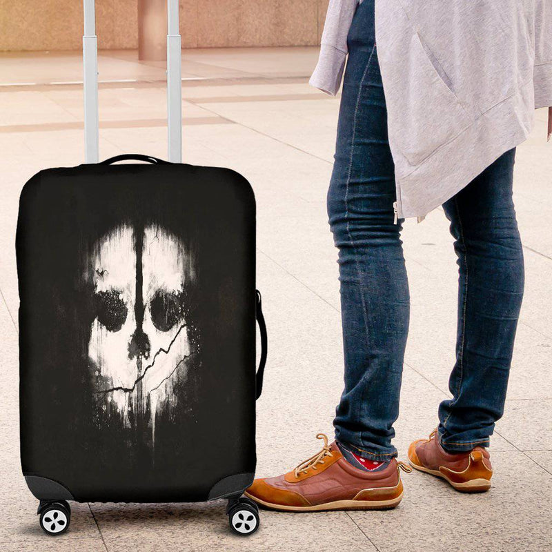 Skull Black & White Luggage Cover - TheRepublicStudio