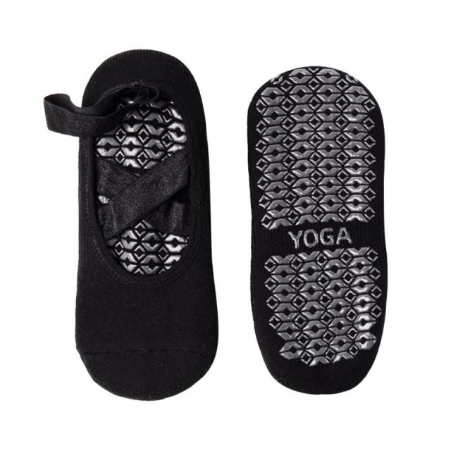 1 Pair of Ladies Anti Slip Cotton Yoga Socks Bandage Sports Girls Ballet Dance Socks For 35-39 yards - TheRepublicStudio