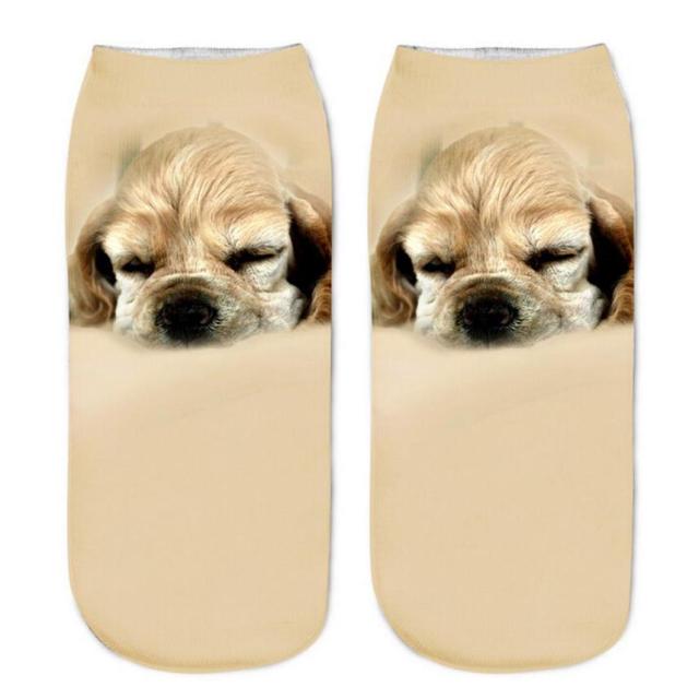 MUQGEW New Arrival Cute 3D Dogs Imitation Printed Women Socks Youthful Casual Sock Cute Dog Novel Style Unisex Low Cut Ankle Sox - TheRepublicStudio