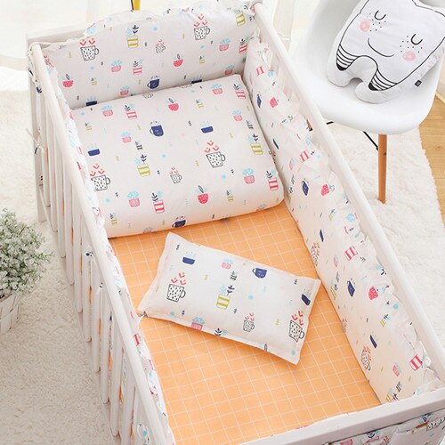 Unisex Cotton Printed Floral Potted garden Lovely Newborn Baby Crib Bumper the Baby Bedding set Duvet Covers and  Sheet - TheRepublicStudio