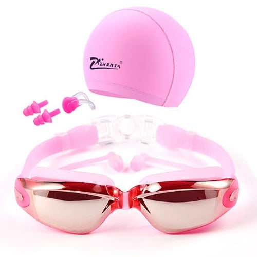 Adult swimming accessories set Swimming Goggles Swimming Cap Ear plugs Portable Swimming Equipment Outdoor Sports Driving Needs - TheRepublicStudio