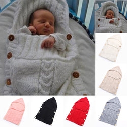 Newborn Infant Baby Soft Knit Crochet Wool Sleep Swaddle Play Wrap Quilt Crib Blanket Wrap Bedding Cute Baby Sleeping Bag - TheRepublicStudio