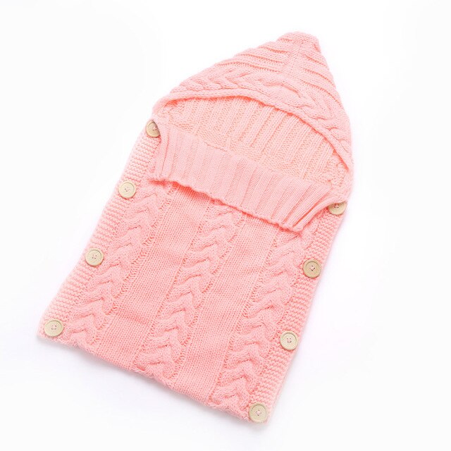 Newborn Infant Baby Soft Knit Crochet Wool Sleep Swaddle Play Wrap Quilt Crib Blanket Wrap Bedding Cute Baby Sleeping Bag - TheRepublicStudio