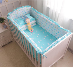 Promotion! 6/7PCS  Children Baby Bedding Set for Summer,Baby Crib Bedding Set,Baby Cot Protection, 120*60/120*70cm - TheRepublicStudio