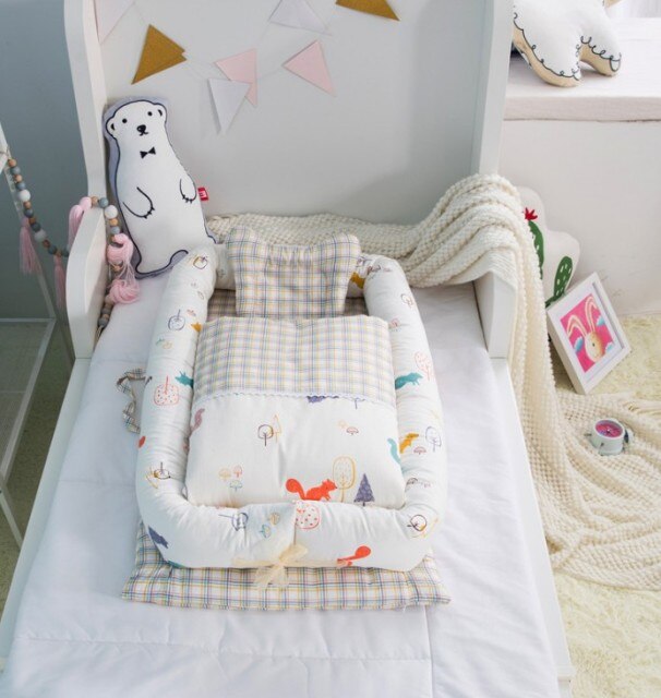 Newborn Baby Infant 6pcs Crib Bedding set Dream Land 100% Cotton Printed Sheet Duvet Pillow Bumper Cot Sets in Crib - TheRepublicStudio