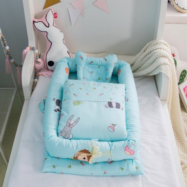 Newborn Baby Infant 6pcs Crib Bedding set Dream Land 100% Cotton Printed Sheet Duvet Pillow Bumper Cot Sets in Crib - TheRepublicStudio