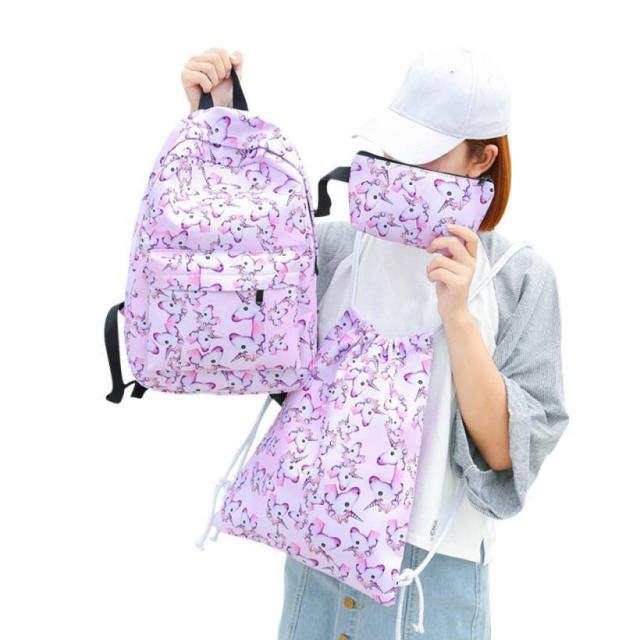 Women Backpack space unicorn backpack pattern oxford women bag mochila schoolbags for teenage girls Hot Sale bag for Women 3Sets - TheRepublicStudio