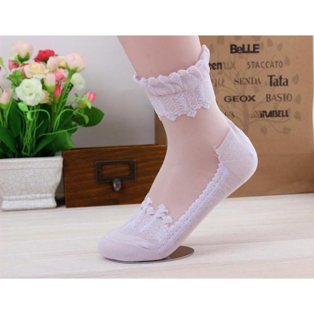 New Hot Sale Women Sexy Ultrathin Transparent Beautiful Crystal Lace Elastic Short Socks Breathable Youthful Style Women's Sock - TheRepublicStudio