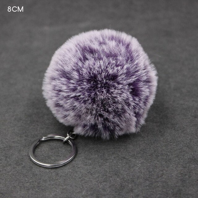 Rabbit Keychain Real Rabbit Fur Key Chain Womens Pom Pom  Bag Charms or Car Pendant Keychain With Gift Package - TheRepublicStudio